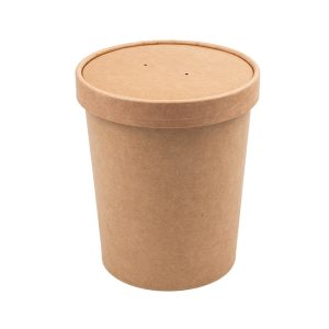 Taça Sopa 470cc 16OZ cartão Kraft c/ tampa - Emb. 25 Un